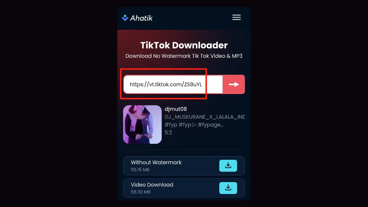 Como baixar vídeos do TikTok usando Ahatik
